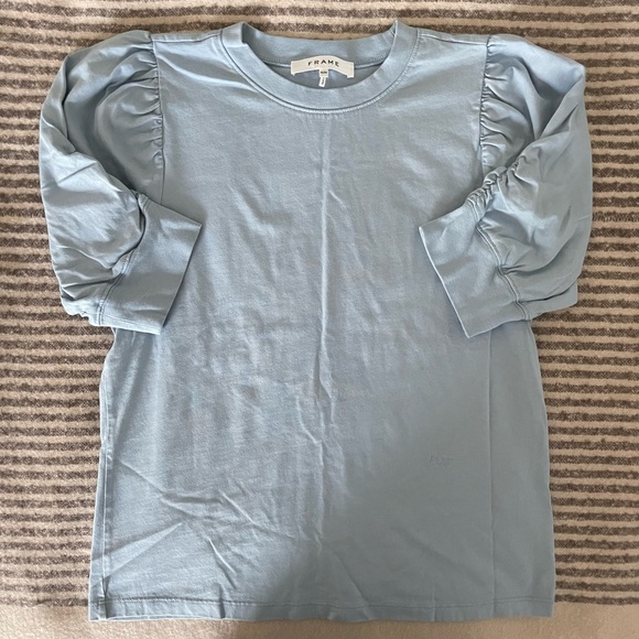 EUC FRAME DENIM BALLOON PUFF SLEVE SHIRT SIZE M - Picture 1 of 2